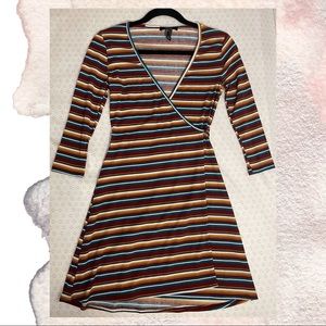 Forever 21 Striped Retro Wrap Dress